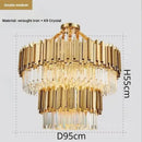 GobekUsa Crystal Ceiling Chandelier: Luxury Round LED Light for Living Room, Artistic Home Decor