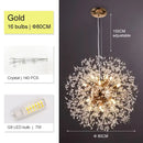 GobekUsa Dandelion Chandelier: Luxury Crystal Pendant Lamp for Living Room and Bedroom