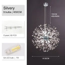 GobekUsa Dandelion Chandelier: Luxury Crystal Pendant Lamp for Living Room and Bedroom