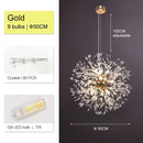 GobekUsa Dandelion Chandelier: Luxury Crystal Pendant Lamp for Living Room and Bedroom