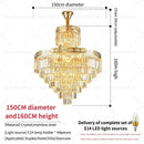 GobekUsa Crystal Duplex Chandelier for Luxury Hollow Living Room Décor