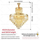 GobekUsa Crystal Duplex Chandelier for Luxury Hollow Living Room Décor