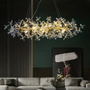 GobekUsa Crystal Flowers Chandelier Gold LED Tree Branch Luxury Chandelier by Decorbites