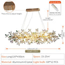 GobekUsa Crystal Flowers Chandelier Gold LED Tree Branch Luxury Chandelier by Decorbites