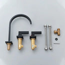 GobekUsa Crystal Handle Gold Bathroom Basin Faucet Three Hole Mixer for Bathtub