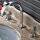 GobekUsa Crystal Handle Gold Bathroom Basin Faucet Three Hole Mixer for Bathtub