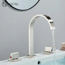 GobekUsa Crystal Handle Gold Bathroom Basin Faucet Three Hole Mixer for Bathtub