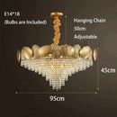 GobekUsa Lizzie - Crystal Luxury Tassels LED Ceiling Chandelier No