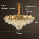 GobekUsa Lizzie - Crystal Luxury Tassels LED Ceiling Chandelier No