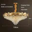 GobekUsa Lizzie - Crystal Luxury Tassels LED Ceiling Chandelier No