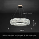 GobekUsa Crystal LED Pendant Light: Luxury Steel Hanging Lamp for Modern Foyer, Dining Room