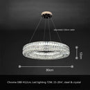 GobekUsa Crystal LED Pendant Light: Luxury Steel Hanging Lamp for Modern Foyer, Dining Room