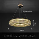 GobekUsa Crystal LED Pendant Light: Luxury Steel Hanging Lamp for Modern Foyer, Dining Room