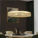 GobekUsa Crystal LED Pendant Light: Luxury Steel Hanging Lamp for Modern Foyer, Dining Room
