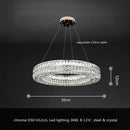 GobekUsa Crystal LED Pendant Light: Luxury Steel Hanging Lamp for Modern Foyer, Dining Room