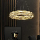 GobekUsa Crystal LED Pendant Light: Luxury Steel Hanging Lamp for Modern Foyer, Dining Room