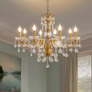 GobekUsa Crystal Pendant Chandelier Foyer Light Luxury Candle Design Led Lamparas