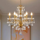 GobekUsa Crystal Pendant Chandelier Foyer Light Luxury Candle Design Led Lamparas