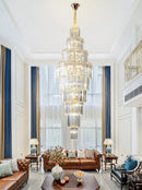 GobekUsa Crystal Pendant Chandelier for Hotel Lobby - Luxury Hollow Design - Nordic Villa Style