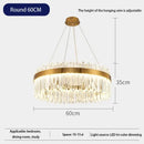 GobekUsa Crystal Pendant Chandelier Light - Nordic Luxury Gold Ceiling Lighting for Living Room
