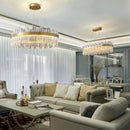 GobekUsa Crystal Pendant Chandelier Light - Nordic Luxury Gold Ceiling Lighting for Living Room