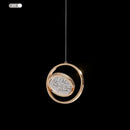 GobekUsa Crystal Ring Pendant Light: Rotatable Luxury Bedside Lighting for Bedroom
