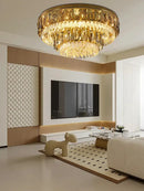 GobekUsa Crystal Round Ceiling Chandelier for Modern Room Decor, Luxury Lamps - 2025 Lumens