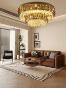 GobekUsa Crystal Round Ceiling Chandelier for Modern Room Decor, Luxury Lamps - 2025 Lumens