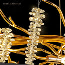 GobekUsa Crystal Tassel Chandelier: Luxury LED Pendant Lights for Living Room, Hall & Restaurant