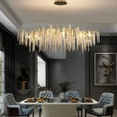 GobekUsa Crystal Tassel Chandelier: Luxury LED Pendant Lights for Living Room, Hall & Restaurant