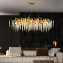 GobekUsa Crystal Tassel Chandelier: Luxury LED Pendant Lights for Living Room, Hall & Restaurant