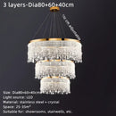 GobekUsa Crystal Water Curtain Pendant Chandelier - Luxury LED Lighting for Home, Hotel, and More