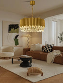 GobekUsa Crystal Water Droplet Pendant Lights, Dimmable Luxury LED Dining Room Fixture