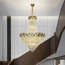 GobekUsa Crystal Chandelier: Smart Dimming Duplex Villa Pendant for Luxe Living Rooms