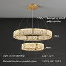 GobekUsa Crystal Glass Chandelier: Big Round Luxury LED Ceiling Hanging Lamps for Home Decor.