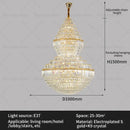GobekUsa Crystal Hollow Chandelier for Luxury Living Room and Stair Lamps