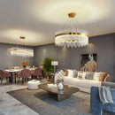 GobekUsa Crystal LED Chandelier: Luxury Dimmable Pendant Light for Bedroom, Living, Dining Room