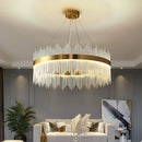 GobekUsa Crystal LED Chandelier: Luxury Dimmable Pendant Light for Bedroom, Living, Dining Room