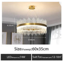 GobekUsa Crystal LED Chandelier: Luxury Dimmable Pendant Light for Bedroom, Living, Dining Room