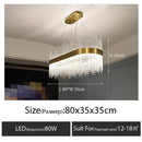 GobekUsa Crystal LED Chandelier: Luxury Dimmable Pendant Light for Bedroom, Living, Dining Room