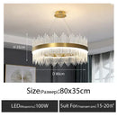 GobekUsa Crystal LED Chandelier: Luxury Dimmable Pendant Light for Bedroom, Living, Dining Room