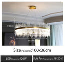 GobekUsa Crystal LED Chandelier: Luxury Dimmable Pendant Light for Bedroom, Living, Dining Room