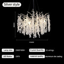 GobekUsa Grape Crystal Chandelier Silver Gold LED Tree Branch Luxury Lighting