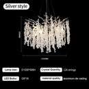 GobekUsa Grape Crystal Chandelier Silver Gold LED Tree Branch Luxury Lighting