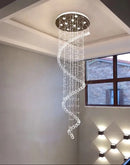GobekUsa K9 Crystal Chandelier: Luxury Villa Double Staircase Living Room LED Light