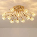 GobekUsa Dendritic Crystal Ceiling Lamp: Nordic Luxury Glass Flower Chandelier for Bright Decor