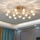 GobekUsa Dendritic Crystal Ceiling Lamp: Nordic Luxury Glass Flower Chandelier for Bright Decor