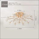 GobekUsa Dendritic Crystal Ceiling Lamp: Nordic Luxury Glass Flower Chandelier for Bright Decor