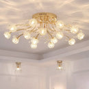 GobekUsa Dendritic Crystal Ceiling Lamp: Nordic Luxury Glass Flower Chandelier for Bright Decor