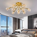GobekUsa Dendritic Crystal Ceiling Lamp: Nordic Luxury Glass Flower Chandelier for Bright Decor